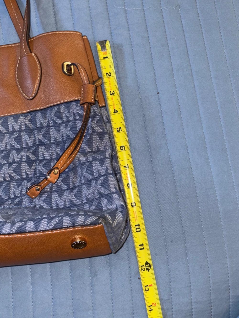 Michael Kors Marina Leather/Denim MK Logo bag - Picture 11 of 12